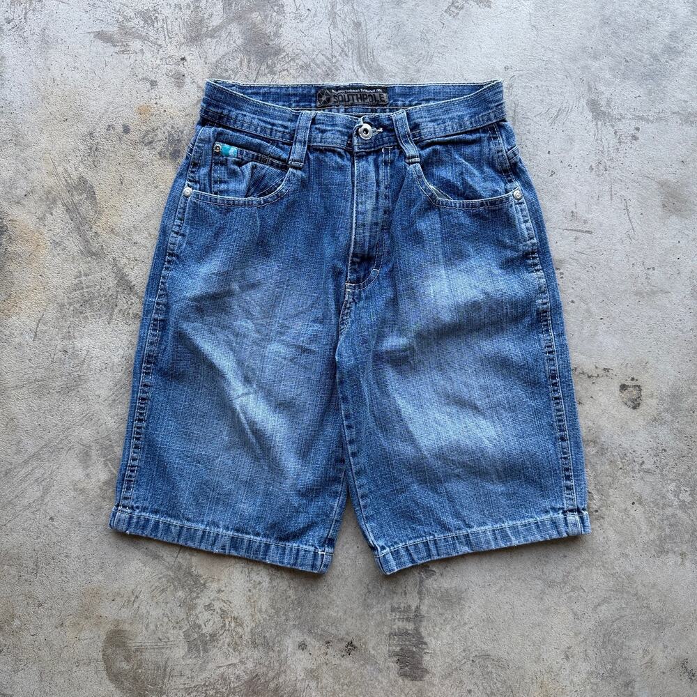 Vintage Y2K Southpole Stone Wash Denim Jorts Kids Size 10 Baggy